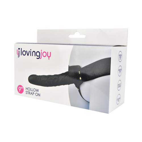 Loving Joy 9 Inch Hollow Strap On Black Sensual Secret Boutique