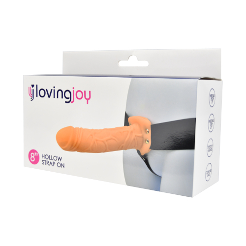 Loving Joy 8 Inch Hollow Strap On Vanilla Sensual Secret Boutique