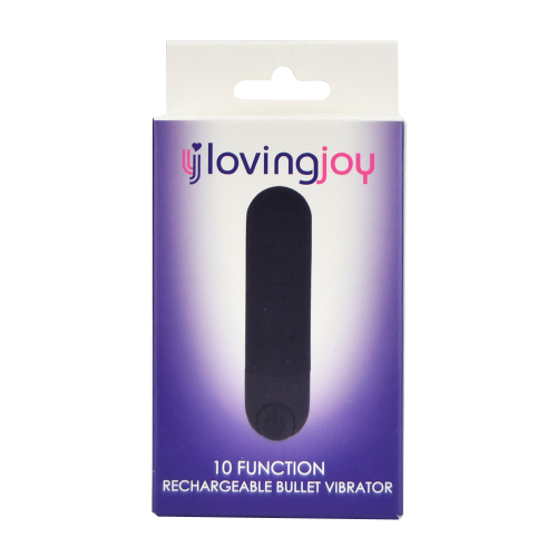 Loving Joy 10 Function Rechargeable Bullet Vibrator Black Sensual Secret Boutique