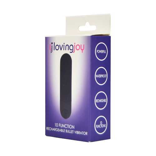 Loving Joy 10 Function Rechargeable Bullet Vibrator Black Sensual Secret Boutique