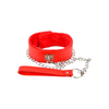 Bound to Please Furry Collar with Leash Red Sensual Secret Boutique