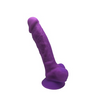 SilexD 7 inch Realistic Silicone Dual Density Dildo with Suction Cup and Balls Purple Sensual Secret Boutique