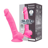 SilexD 7 inch Glow in the Dark Realistic Silicone Dual Density Dildo with Suction Cup and Balls Pink Sensual Secret Boutique