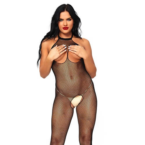 Leg Avenue Fishnet Halter Bodystocking Sensual Secret Boutique