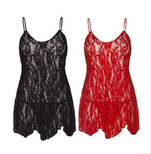 Leg Avenue Rose Lace Flair Chemise - Black Sensual Secret Boutique