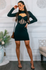 Shop the Open Heart Mesh Long Sleeves Mini Dress - Must-Have Black Dress for Any Occasion Sensual Secret Boutique