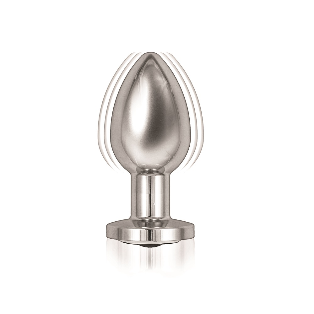 Ass-Sation Remote Controlled Vibrating Metal Butt Plug Silver Sensual Secret Boutique