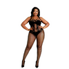 Moonlight Lace and Fishnet Bodystocking Black Plus Size Sensual Secret Boutique