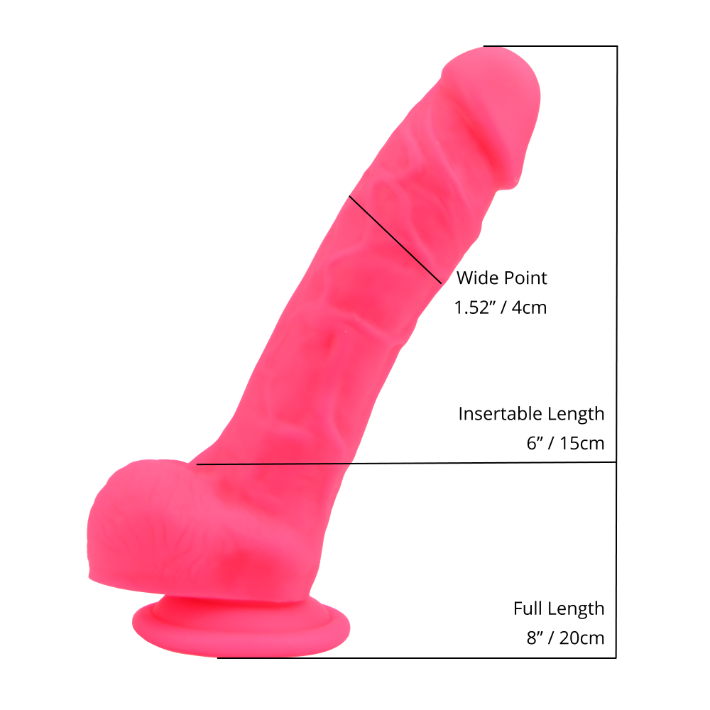 Loving Joy 8 Inch Realistic Silicone Dildo with Suction Cup and Balls Pink Sensual Secret Boutique