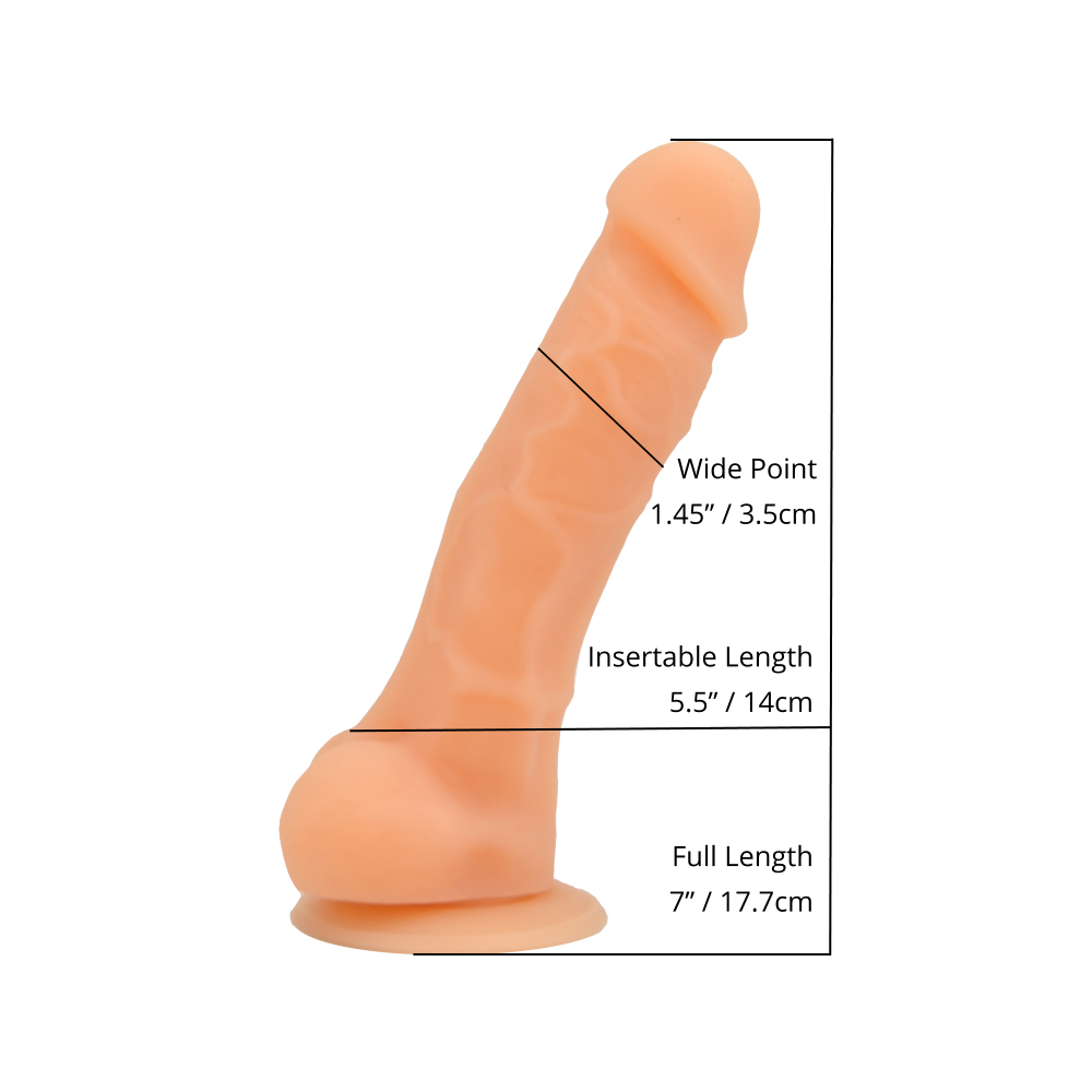 Loving Joy 7 Inch Realistic Silicone Dildo with Suction Cup and Balls Vanilla Sensual Secret Boutique