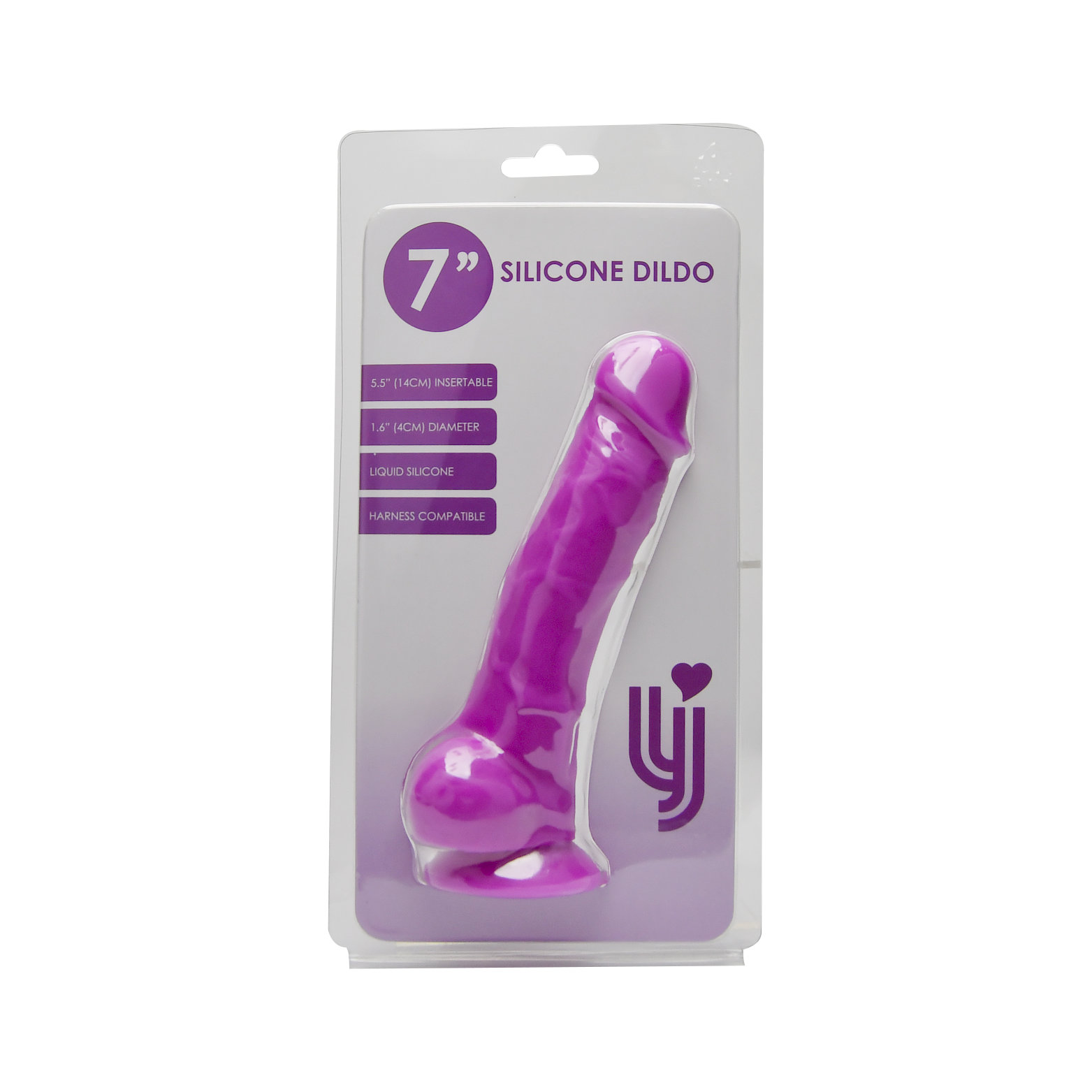 Loving Joy 8 Inch Realistic Silicone Dildo with Suction Cup and Balls Purple Sensual Secret Boutique