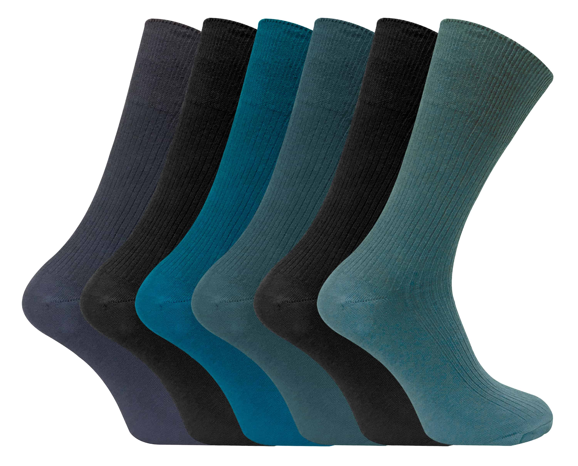 Shop 6 Pairs of Mens Non Elastic 100% Cotton Socks - Ultimate Comfort Sensual Secret Boutique