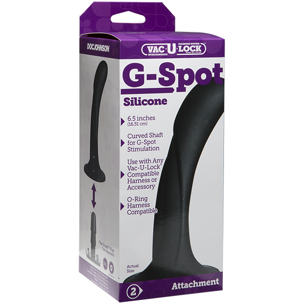 Doc Johnson Vac U Lock G Spot Silicone Dildo Black 6.5inc Sensual Secret Boutique