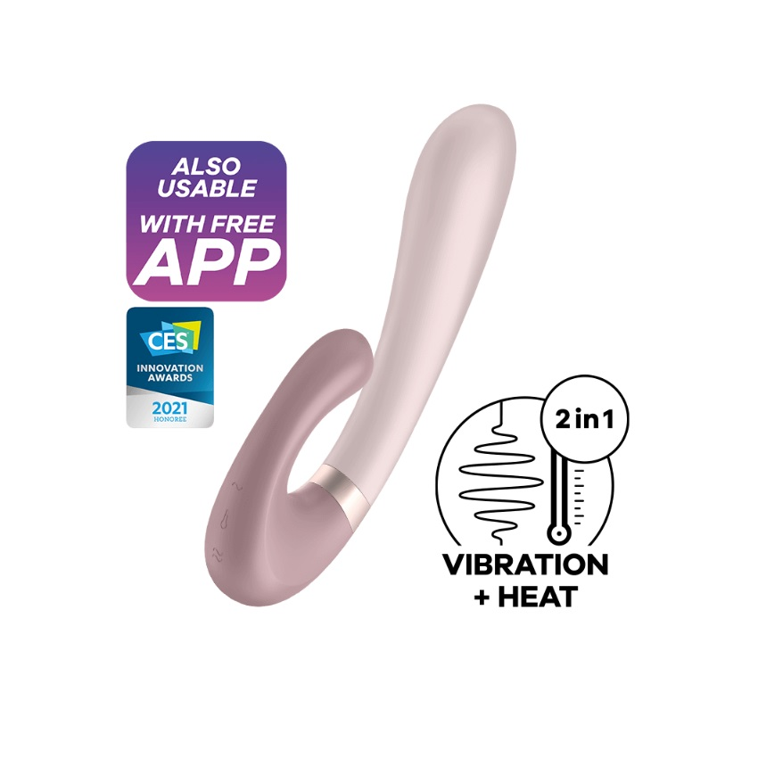 Satisfyer Heat Wave Vibrator Mauve - Powerful Heating Function, Customizable Vibration Programs, Waterproof Sensual Secret Boutique