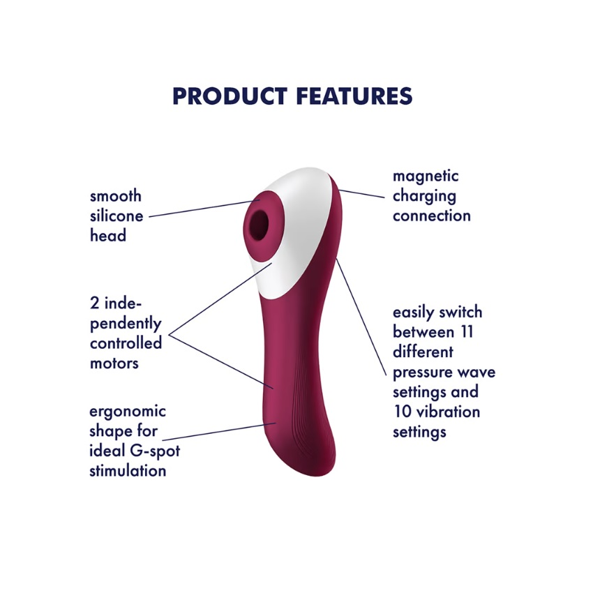 Satisfyer Dual Crush Vibrator Deep Pink Sensual Secret Boutique