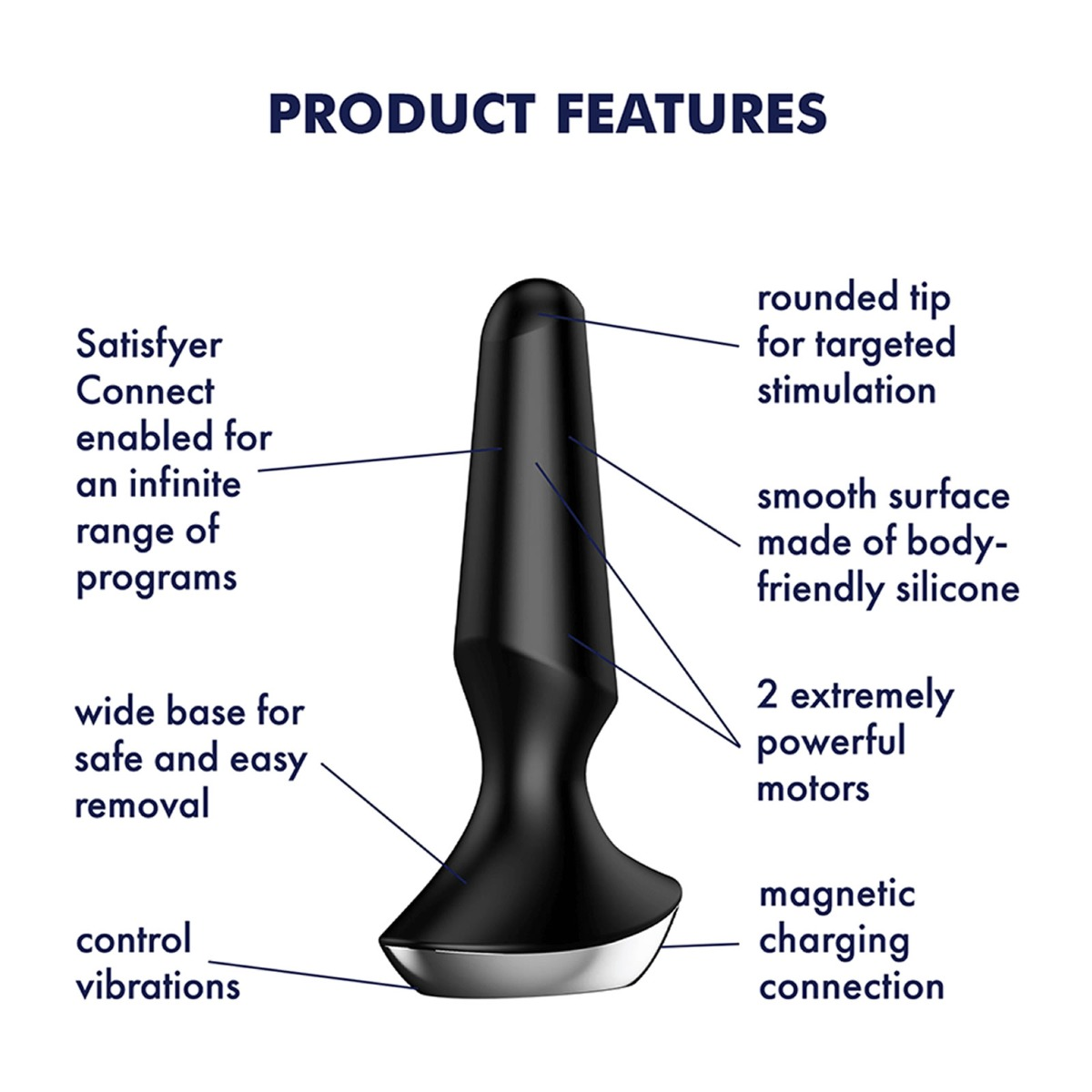 Satisfyer Plug-ilicious 2 Black - Vibrating Butt Plug with App Control Sensual Secret Boutique