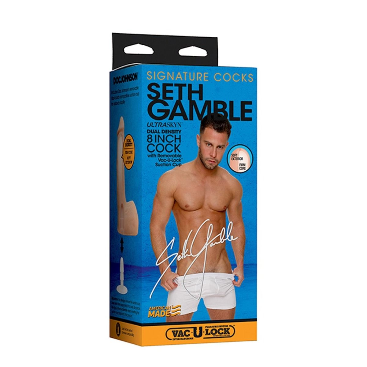 Signature Cocks - Seth Gamble 8 Inch ULTRASKYN Cock with Removable Vac-U-Lock Suction Cup Sensual Secret Boutique