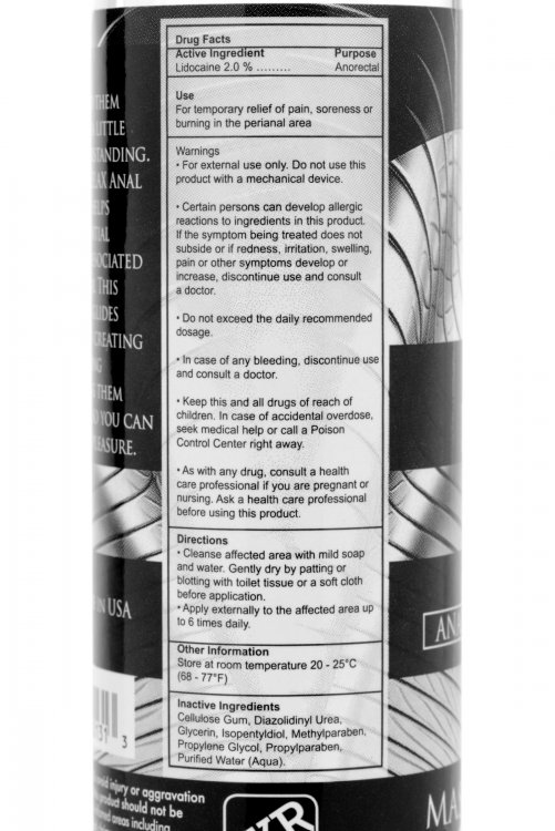 Ass Relax Desensitizing Lubricant 4.25 oz. Sensual Secret Boutique