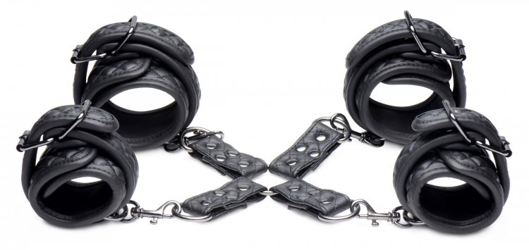 Master Series Concede Wrist &amp; Ankle Restraint Set with Bonus Hog Tie Adaptor Sensual Secret Boutique