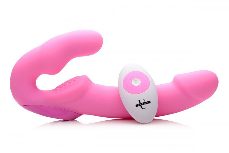 Urge-Pink Vibrating Strapless Strap On w/ Remote Control Sensual Secret Boutique