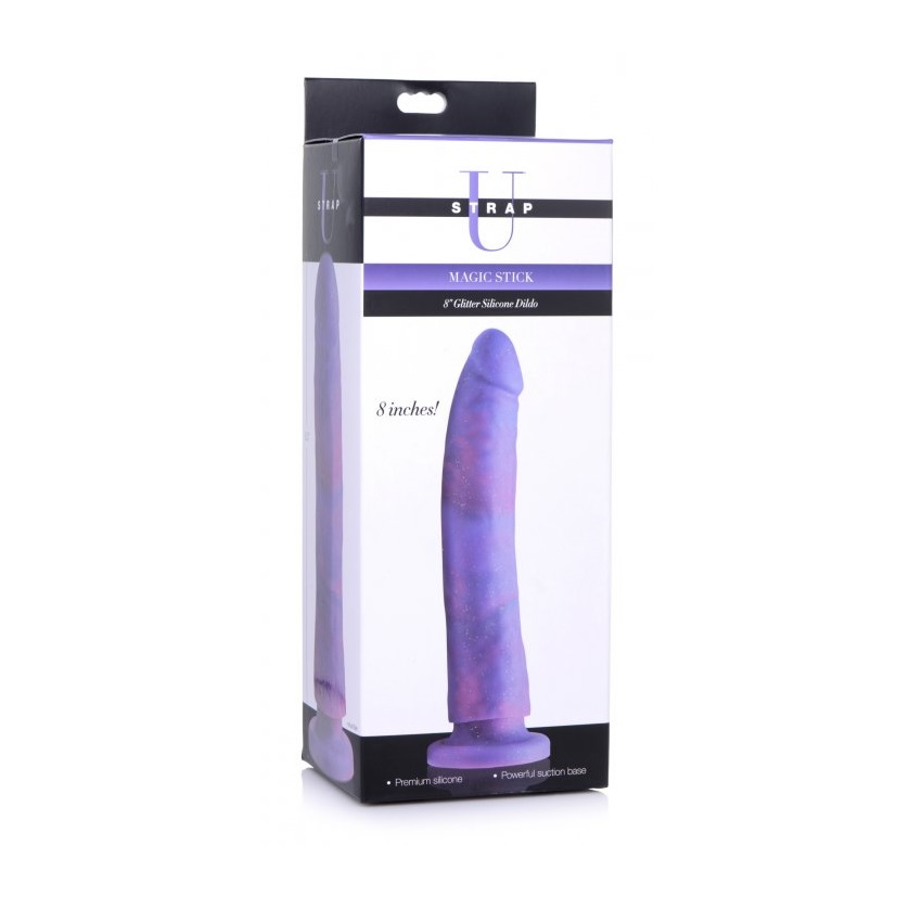 Strap U Magic Stick Glitter Silicone Dildo 8 Inch Sensual Secret Boutique