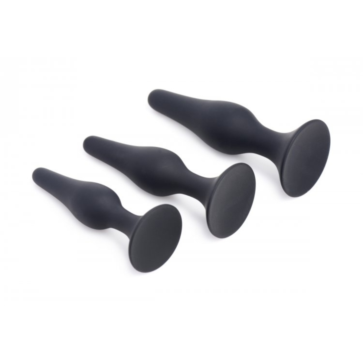 Master Series Triple Spire Tapered Silicone Anal Trainer Set Black Sensual Secret Boutique