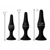 Master Series Triple Spire Tapered Silicone Anal Trainer Set Black Sensual Secret Boutique