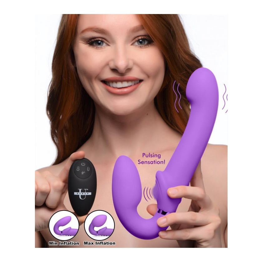 Strap U 10X Ergo-Fit G-Pulse Inflatable &amp; Vibrating Strapless Strap-On Sensual Secret Boutique