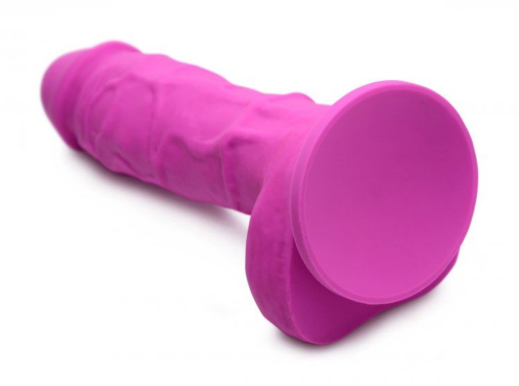 Power Pecker 7 Silicone Dildo with Balls - Pink" Sensual Secret Boutique