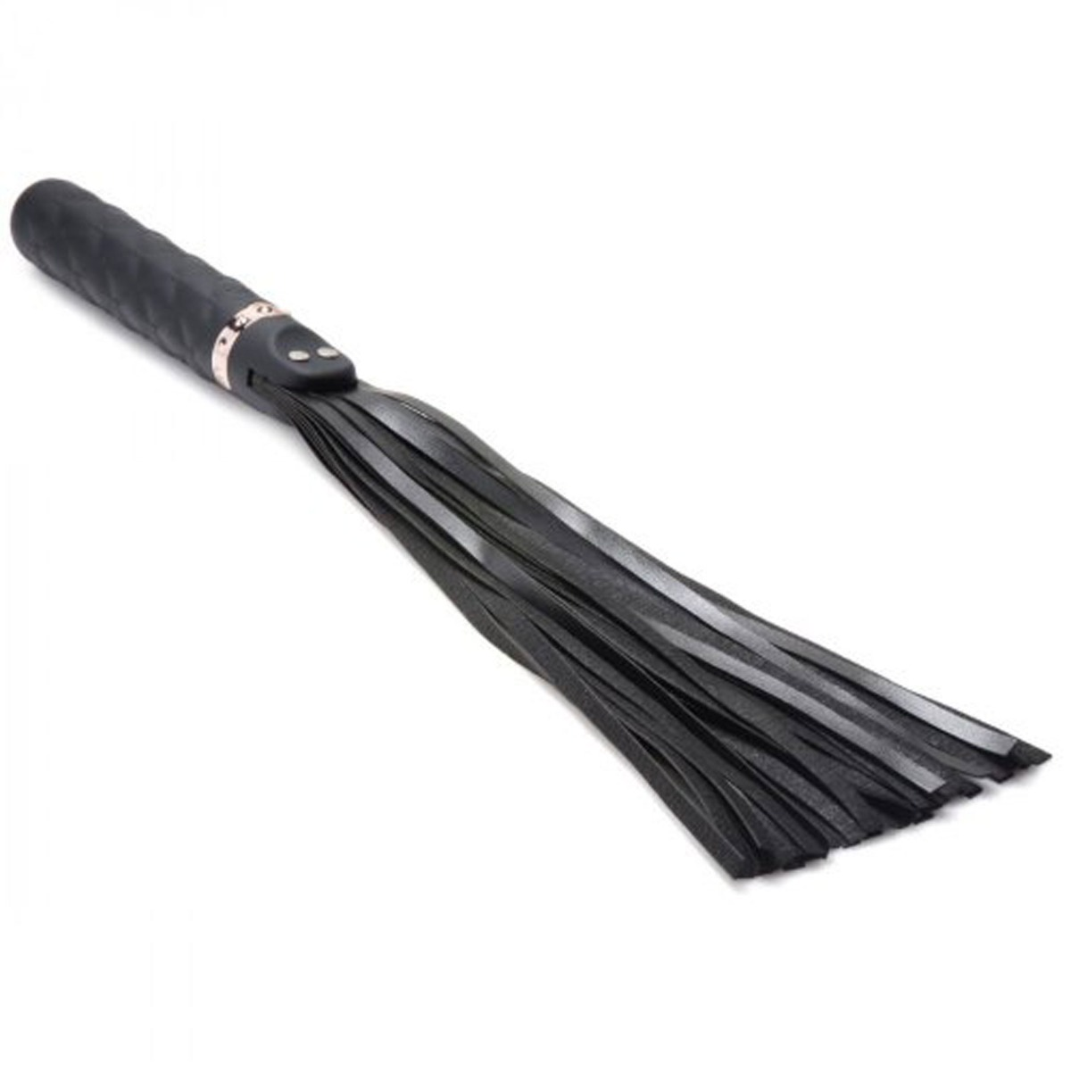 Master Series Vibra-Lasher 9X Black Vibrating Silicone Dildo Flogger Sensual Secret Boutique