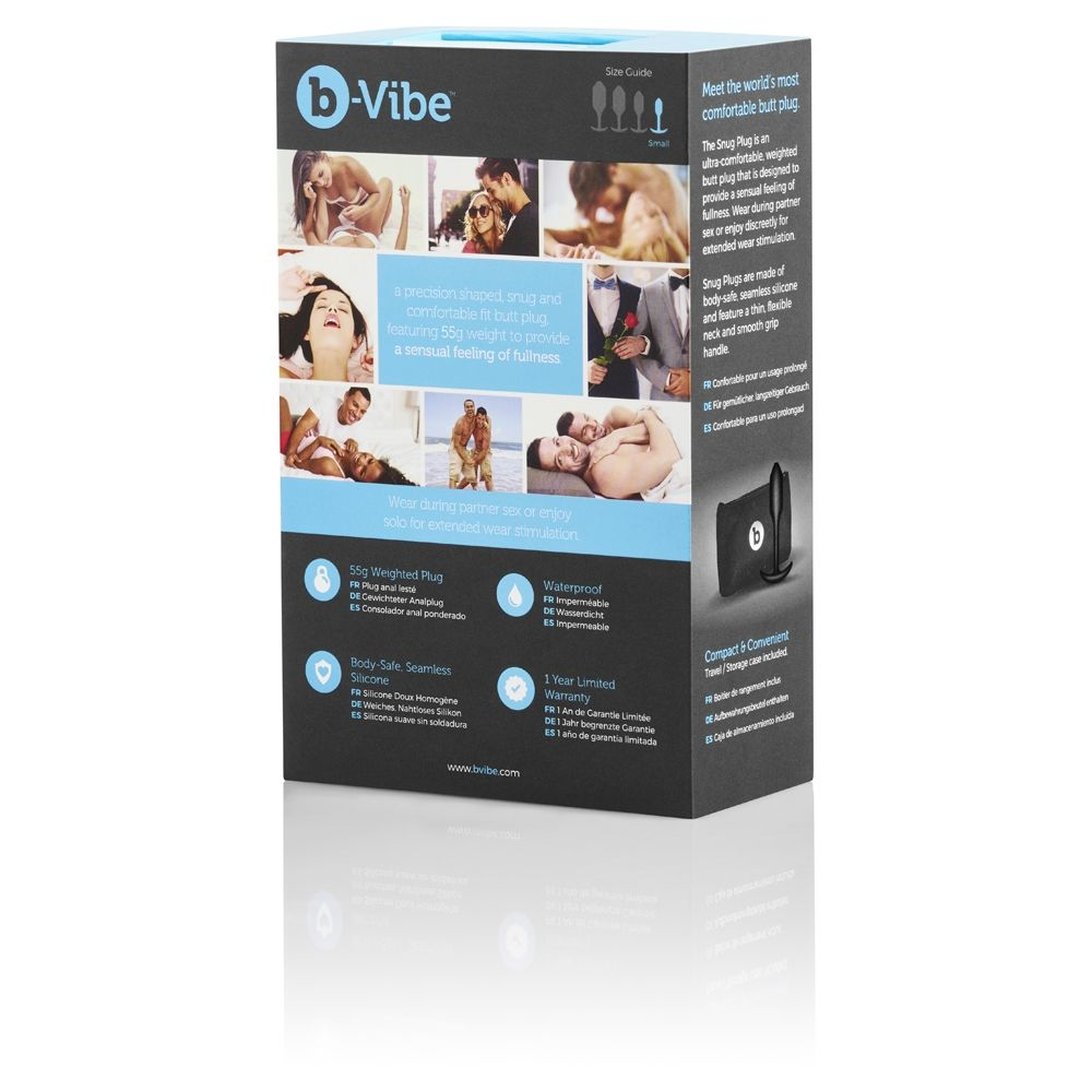 b-Vibe Snug Plug 1 Black - Ultra-Comfortable Weighted Butt Plug Sensual Secret Boutique