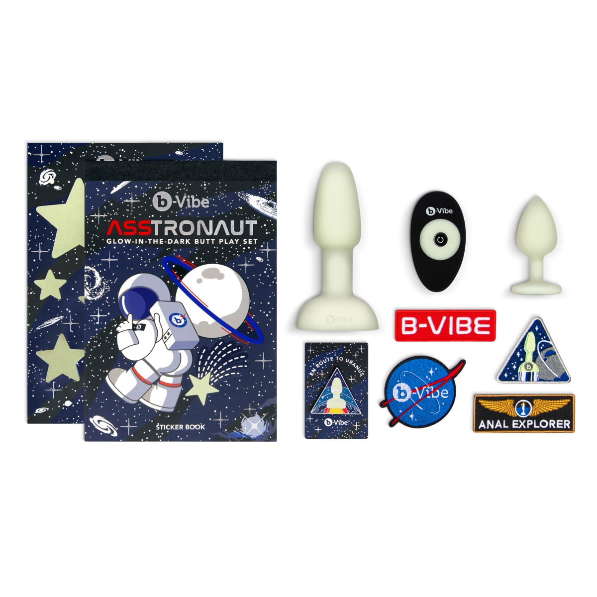 b-Vibe Asstronaut Glow-In-The-Dark Butt Play Set Sensual Secret Boutique