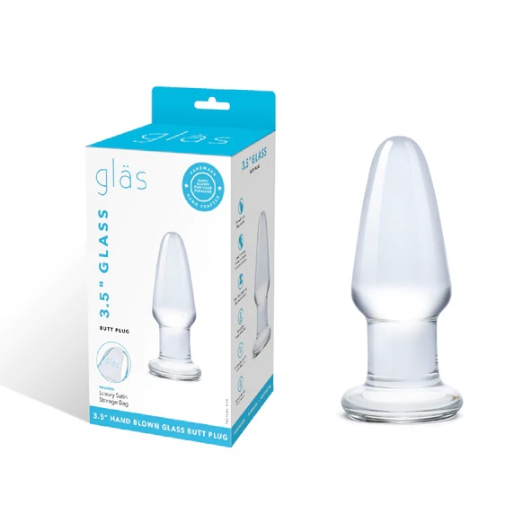 Glas 3.5inch Glass Butt Plug Clear Sensual Secret Boutique