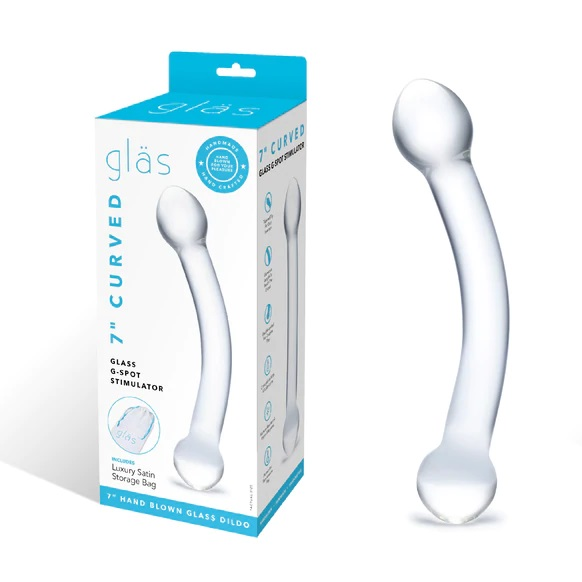 Glas 7inch Curved Glass G Spot Double Ended Dildo Clear Sensual Secret Boutique