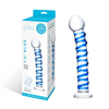 Glas 7.5inch Spiral Glass Dildo Blue Sensual Secret Boutique