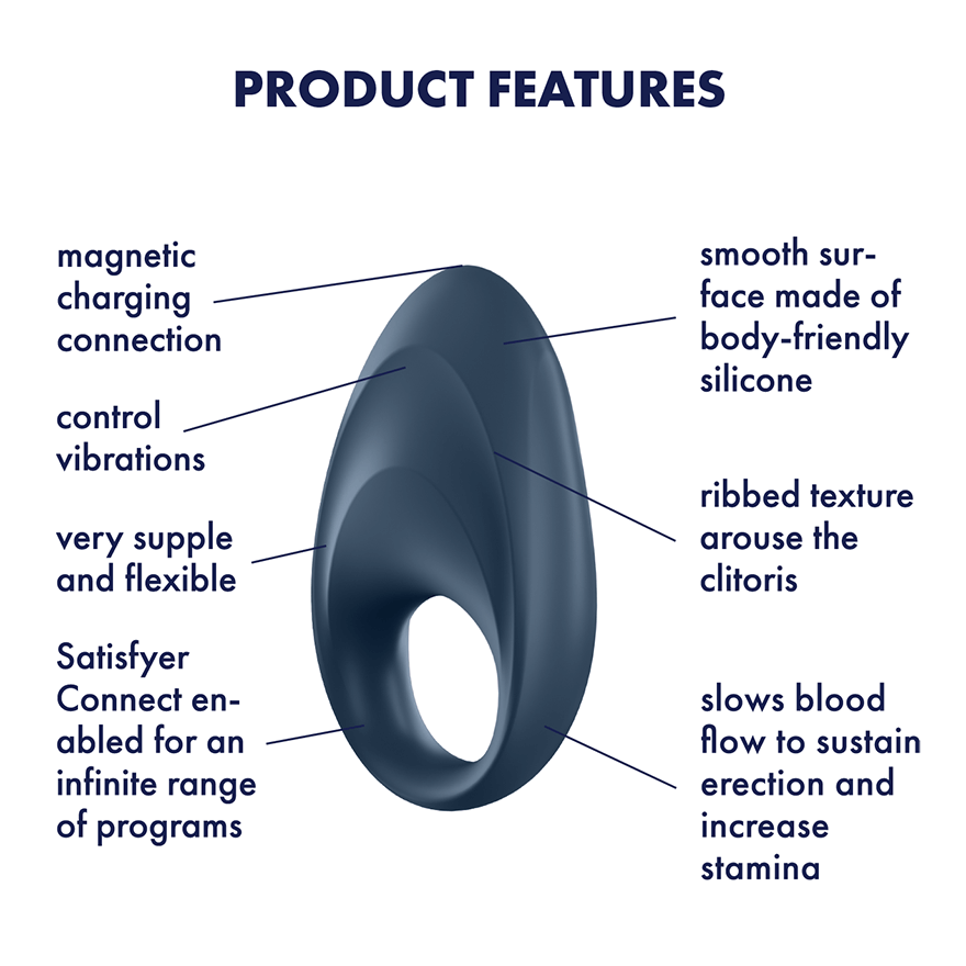 Satisfyer Mighty One Ring Vibrator Blue Sensual Secret Boutique