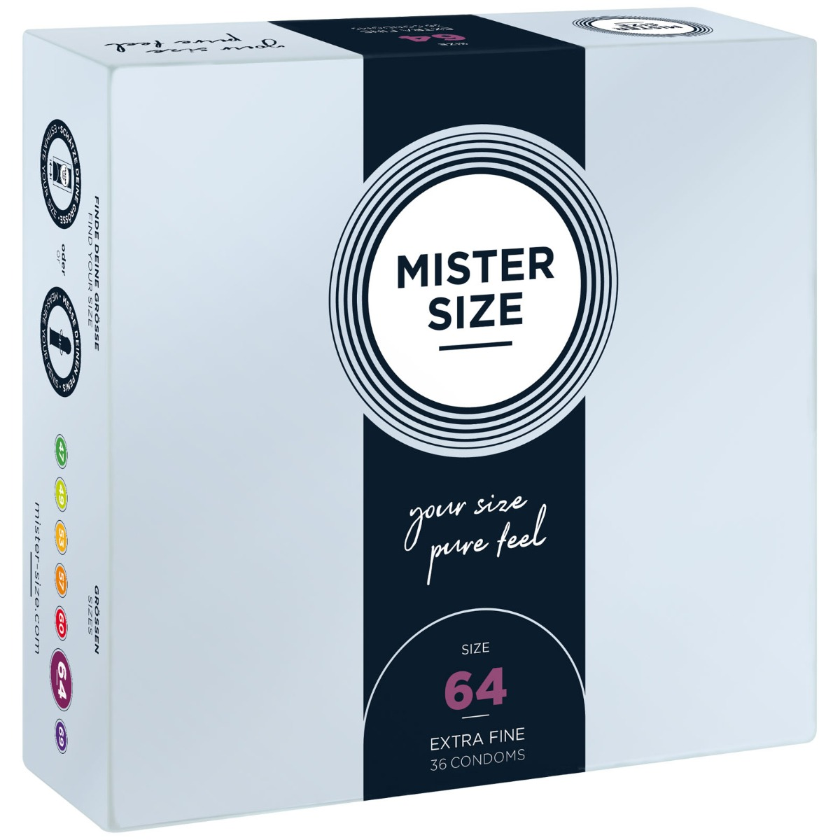 MISTER SIZE - pure feel Condoms - Size 64 mm (36 pack) Sensual Secret Boutique