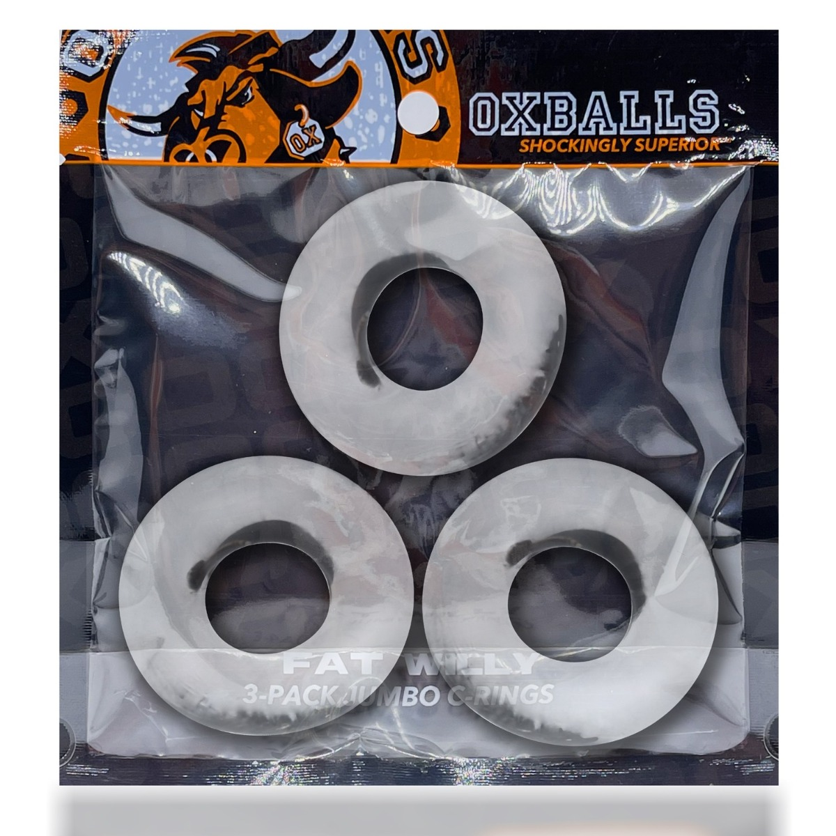 Oxballs Fat Willy 3-Pack Jumbo Cockrings Clear Sensual Secret Boutique