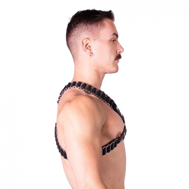 Prowler RED Ballistic Harness Black/Silver Large Sensual Secret Boutique