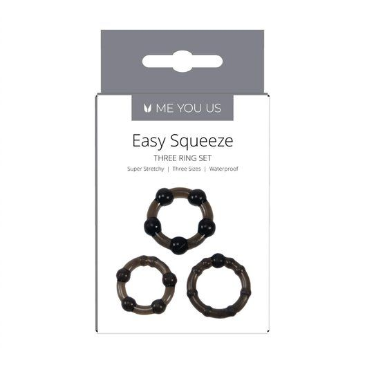 Me You Us Easy Squeeze Cock Ring Set Black Sensual Secret Boutique