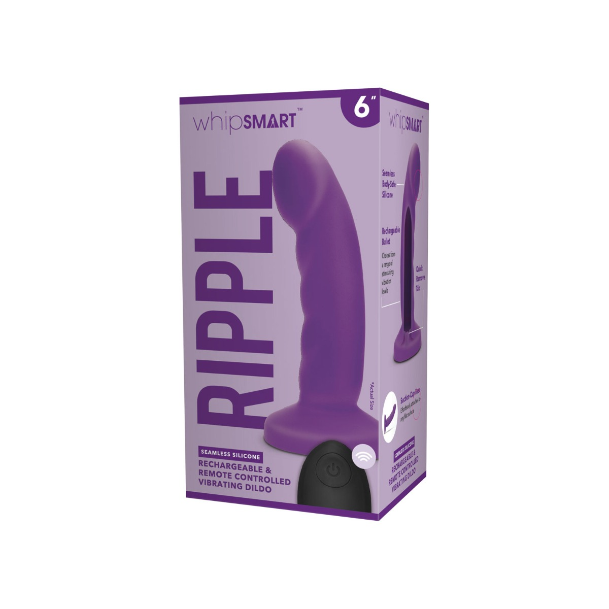 Whipsmart 6inch Curved Ripple Remote Control Dildo Purple Sensual Secret Boutique