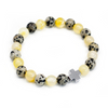 Set of 2 Gemstones Friendship Bracelets - Protection - Dalmatian Jasper & Yellow Agate Sensual Secret Boutique