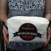 Toiletry Bag - World's Best Mum | Organic Cotton | Travel Gift Sensual Secret Boutique