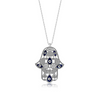 Sterling Silver Turkish Evil Eye Hamsa Pendant Necklace - Evil Eye Protection Necklace - Evil Eye Charm Necklace Sensual Secret Boutique