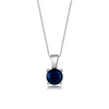 Sterling Silver Pendant Necklace - Round Cut Sapphire Necklace - Emerald Crystal Necklace With Zirconium Stones Sensual Secret Boutique