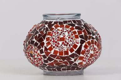 Turkish Mosaic Lamp Red Separated Circles Decorative Handmade Table Lamp - Unique Custom Moroccan Lamp Shades Sensual Secret Boutique