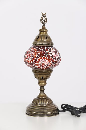 Turkish Mosaic Lamp Red Separated Circles Decorative Handmade Table Lamp - Unique Custom Moroccan Lamp Shades Sensual Secret Boutique