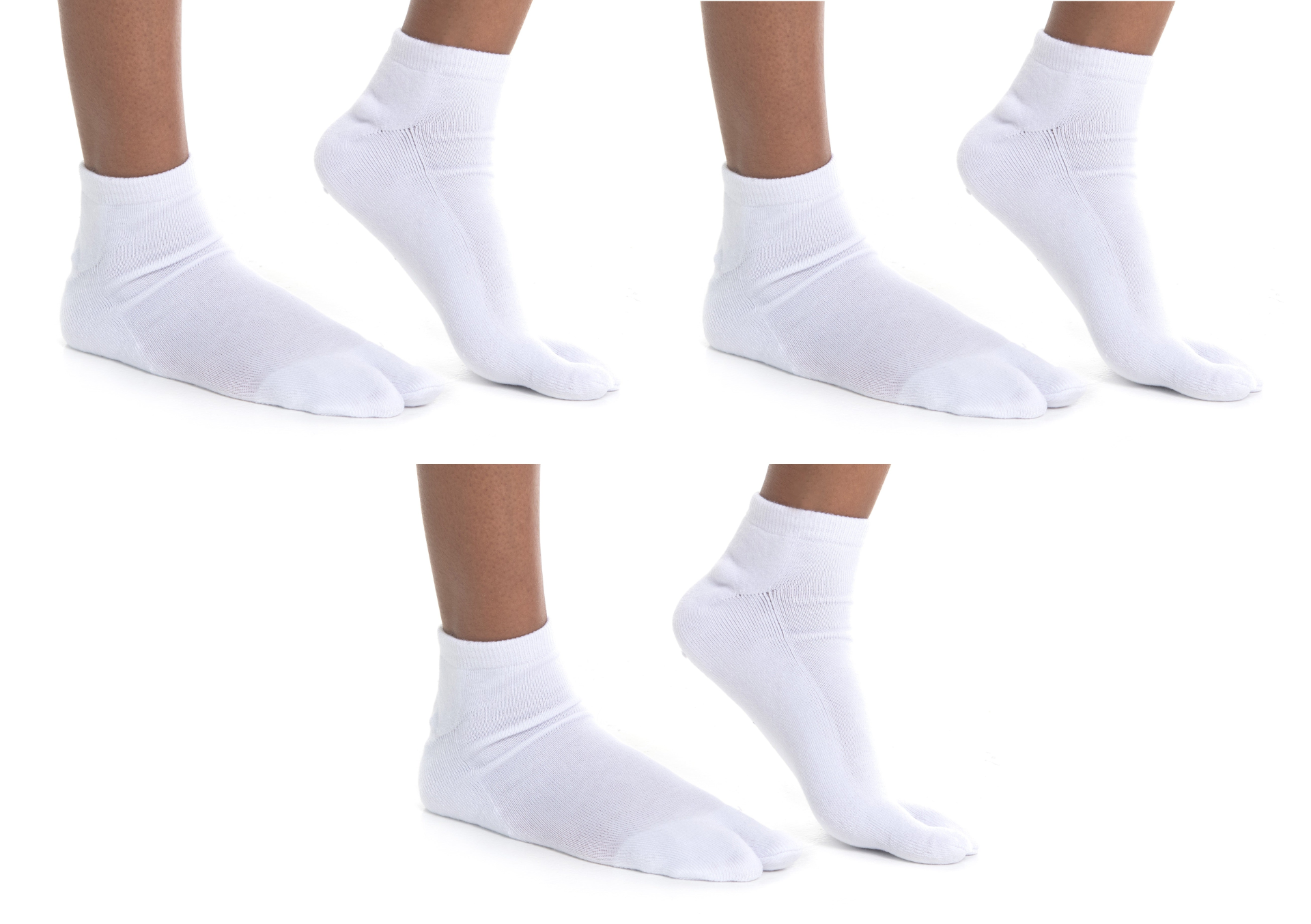 V-Toe Flip-Flop Socks Ankle Tabi | 3 Pairs | Thicker, Comfy & Warm Styles | White | Casual or Athletic Sensual Secret Boutique