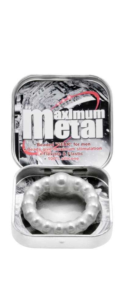 Nanma Maximum Metal 100% Silicone Beaded Cock Ring Silver Sensual Secret Boutique