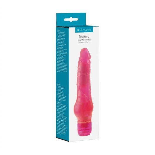 Me You Us Trojan Realistic Vibrator Pink 5in Sensual Secret Boutique